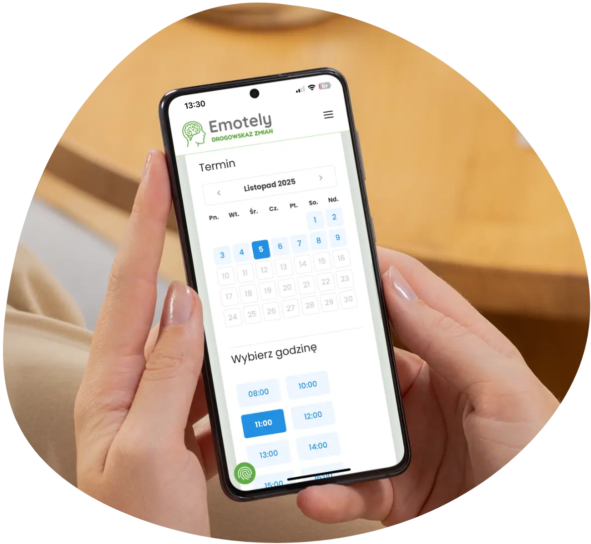 Wygodne terminy od zaraz na terapię online w Emotely.